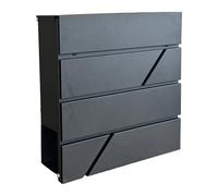 Relaxdays letterbox with newspaper compartment, HWD: 37 x 37 x 11 cm, DIN C4, weatherproof, 4 keys, colour options