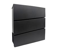 Relaxdays letterbox with newspaper holder, HWD: 37.5 x 35.5 x 10.5 cm, DIN C4, weather-resistant, 4 keys, black