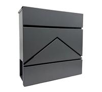 Relaxdays letterbox with newspaper holder, HWD: 37 x 37 x 11 cm, DIN C4, weatherproof, 4 keys, postbox, anthracite