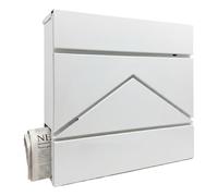 Relaxdays letterbox with newspaper slot, 37 x 37 x 11 cm, DIN C4, white