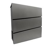 Relaxdays letterbox with newspaper slot, HxWxD: 37.5x35.5x10.5 cm, DIN C4, weatherproof, 4 keys, postbox, anthracite