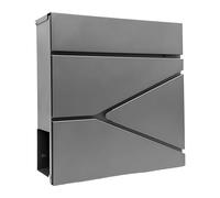 Relaxdays letterbox with newspaper slot, HxWxD: 37 x 37 x 11 cm, DIN C4, weather-resistant, 4 keys, postbox, anthracite