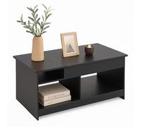 Relaxdays lift-up coffee table, HWD: 50x110x50 cm, living room table with storage and extra space, black