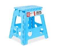 Relaxdays Light Blue Folding Step Stool XL