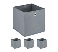 Relaxdays Light Grey Storage Boxes with Loop Grip