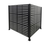 Relaxdays Line, 2 Panels H x W 120 x 120 cm, Modular Privacy Screen, Wheelie Bin Fence, Black