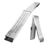 Relaxdays Loading Ramp, 2-pack, for trailers & cars, foldable, 165 cm, for motorbikes, steel, up to 400 kg, silver