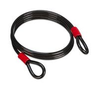 Relaxdays Lock 3m, Coathed Steel Cable with Eyelets, 12 mm, Bike, Motorbike, Garden Furniture, Black, 2.5 x 300 x 5.5 cm