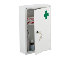Relaxdays Lockable Medicine Cabinet White/Green