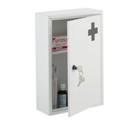 Relaxdays Lockable Medicine Cabinet White/Grey