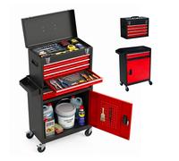 Relaxdays Lockable tool trolley with drawers