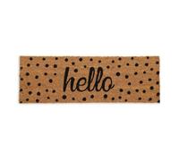 Relaxdays Long Welcome Coir Doormat With Dots