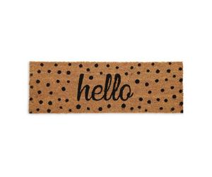 Relaxdays Long Welcome Coir Doormat With Dots