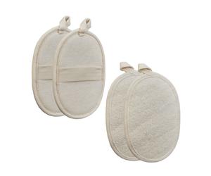 Relaxdays Loofah Sponge Set of 4