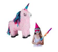 Relaxdays Magical Unicorn Pinata, Hanging Piñata for Children’s Birthdays, Fillable, Pink