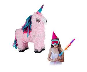 Relaxdays Magical Unicorn Pinata, Hanging Piñata for Children’s Birthdays, Fillable, Pink