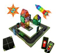 Relaxdays Magnetic Block Set: Roads & Cars