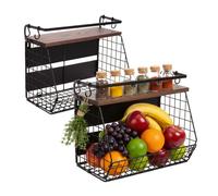 Relaxdays Magnetic fruit basket wall shelf, 2 pcs