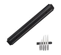 Relaxdays Magnetic Kitchen Wall Strip, Utensil & Knife Holder, Plastic Organiser, 33 cm Wide, Black