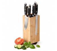 Relaxdays Magnetic Knife Block, Bamboo