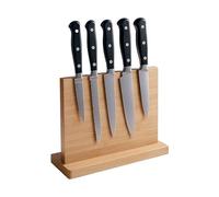 Relaxdays Magnetic Knife Holder, Double-Sided, Bamboo, HxWxD: 22 x 30 x 10 cm, for Blades up to 20 cm, Natural, Iron