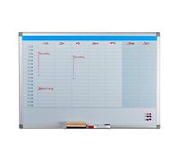 Relaxdays Magnetic Whiteboard, Daily Planner, for Walls, Wipeable, Planning Board with Pen Tray, Memo Board 60 x 90 cm, White