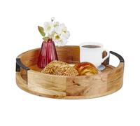 Relaxdays Mango Wood Round Serving Tray