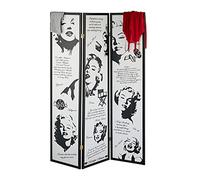 Relaxdays Marilyn Monroe Folding Room Divider Privacy Screen Wood & Plastic Black White 179 x 132 cm