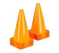 Relaxdays Marking Cones Set of 16, Football, Dog Training, Horse Riding, Training Cones 23 cm, Traffic Cones, Pylons