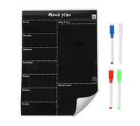 Relaxdays Meal Planner, HxW 42 x 30 cm, magnetic, wipeable, 4 markers, whiteboard for fridge, black