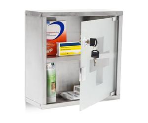 Relaxdays Medicine Cabinet EMERGENCY L Steel