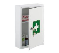 Relaxdays White Medicine Cabinet with Green Cross