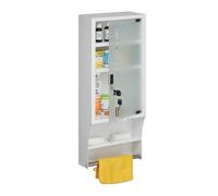 Medicine cabinet wall-mounted storage unit Glass Door Organiser 4 Shelves