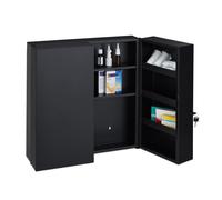 Medicine cabinet Medical Organiser 11 Compartments Robust Steel Lockable Cabinet