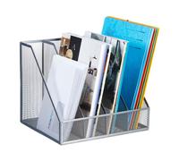 Relaxdays Mesh Magazine File with 4 Compartments