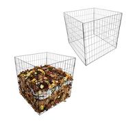 Relaxdays Metal Composter Set of 2 Garden Compost Bins Powder-Coated Wire 76x76x76 cm Black