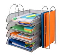 Relaxdays Metal document tray, 4 compartments