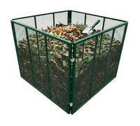 Relaxdays Metal Garden Composter with Steel Mesh, 800 L, Leaf 80x100x100 cm, Green
