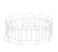 Relaxdays Metal Garden Fence, Modular Arched Panels, 45x400 cm White Garden Border
