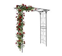 Relaxdays Metal Garden Rose Archway, Square Trellis for Climbers, 206 x 204 x 52 cm, Black