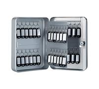 Relaxdays Metal Cabinet, Lockable, 48 Hooks with Key Tags, HWD 25x18x7.5 cm, Grey, Iron, One Size