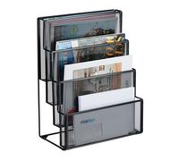 Relaxdays Metal Magazine Holder 4 Compartments