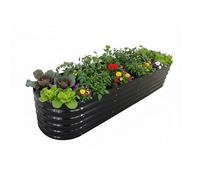 Relaxdays Metal Raised Bed for Flowers and Vegetables, XXL Half-Round, Anthracite, 240 x 60 x 45 cm