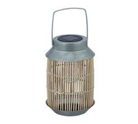 Relaxdays Metal & Rattan Solar Lamp