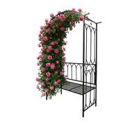 Relaxdays Metal rose arch & bench