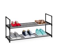 Relaxdays Metal shoe rack with plastic tiers