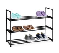 Relaxdays Metal shoe rack with plastic tiers
