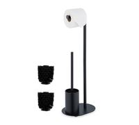 Relaxdays Metal Toilet Roll Holder and Brush Set