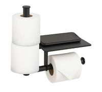 Relaxdays Metal toilet roll holder with shelf