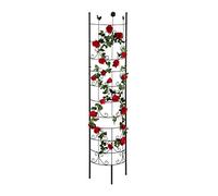 Relaxdays metal trellis, climbing plants growing frame, 180 cm high, decorative design, free-standing, black